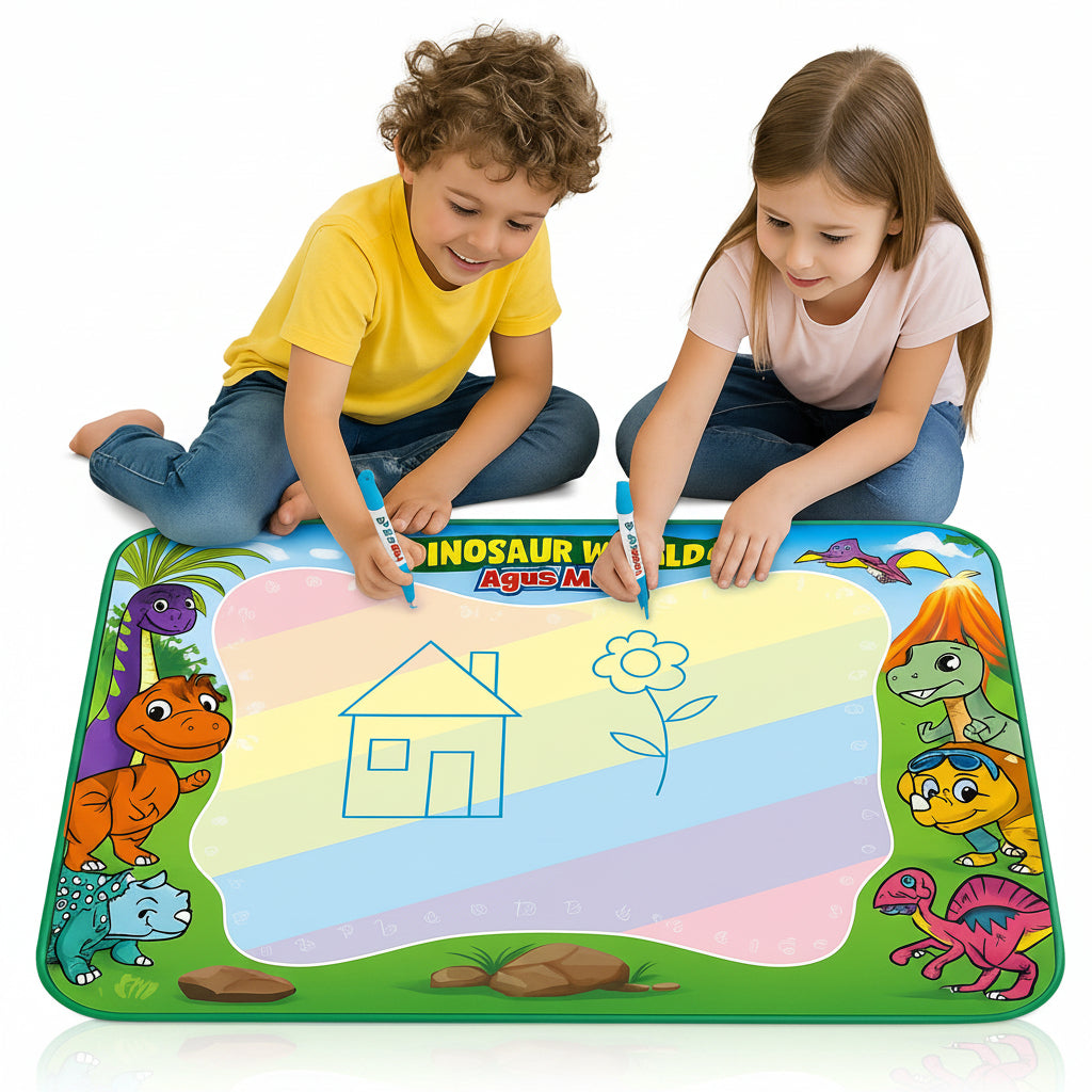 Kupite veliku magičnu vodenu podlogu za crtanje dimenzija 100x80cm sa motivom dinosaurusa. Beskrajna zabava bez nereda i flomastera. Brza dostava!